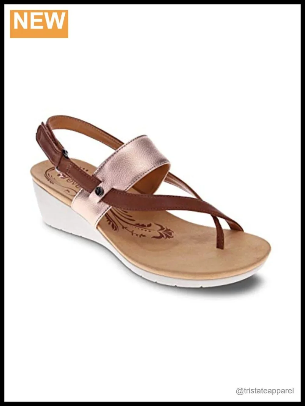 Honolulu Leather Wedge Sandals with Arch Support & Adjustable Strap